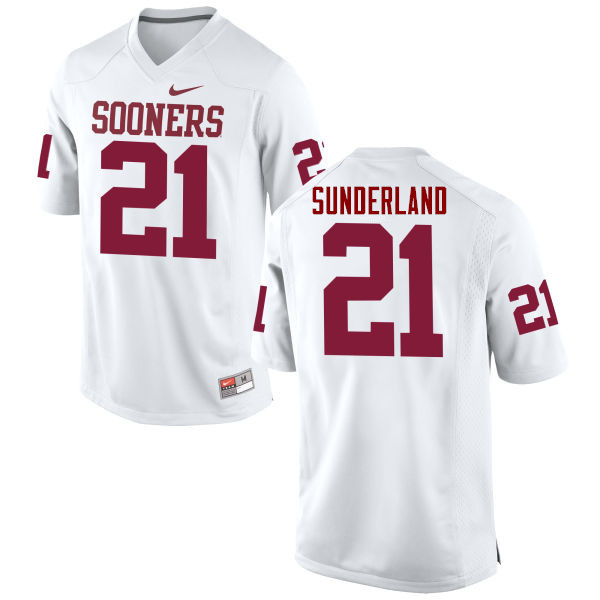 Oklahoma Sooners #21 Will Sunderland College Football Jerseys Game-White